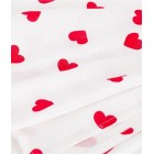 ΒΑΜΒΑΚΕΡΗ ΜΟΥΣΕΛΙΝΑ ΜΕ ΚΟΚΚΙΝΗ ΕΚΤΥΠΩΣΗ ΚΑΡΔΙΑΣ ΓΙΑ ΜΩΡΑ. Σαλιάρες