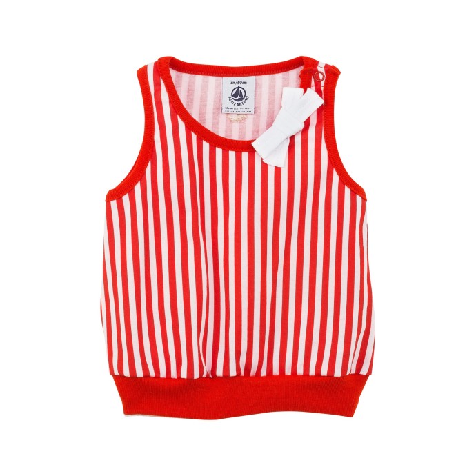 BABY GIRL LIGHT JERSEY VEST TOP WITH VERTICAL STRIPES BABY GIRL LIGHT JERSEY VEST TOP WITH VERTICAL STRIPES