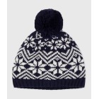 BABIES' KNIT HAT WITH FLEECE LINING