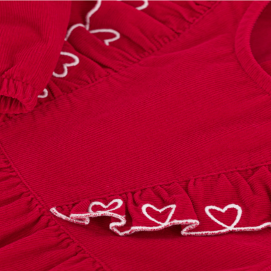 BABIES' LONG-SLEEVED PLAIN CORDUROY DRESS BABIES' LONG-SLEEVED PLAIN CORDUROY DRESS