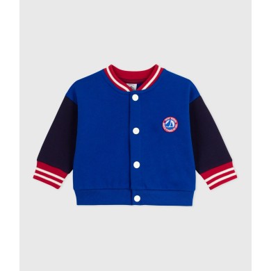 BABIES' VARSITY-STYLE JACKET IN COLOURBLOCK COTTON BABIES' VARSITY-STYLE JACKET IN COLOURBLOCK COTTON