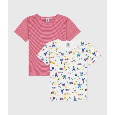 CHILDREN'S SHORT-SLEEVED  COTTON T-SHIRTS - 2-PACK CHILDREN'S SHORT-SLEEVED  COTTON T-SHIRTS - 2-PACK