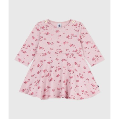 BABIES' LONG SLEEVED FLORAL-PRINT COTTON DRESS BABIES' LONG SLEEVED FLORAL-PRINT COTTON DRESS