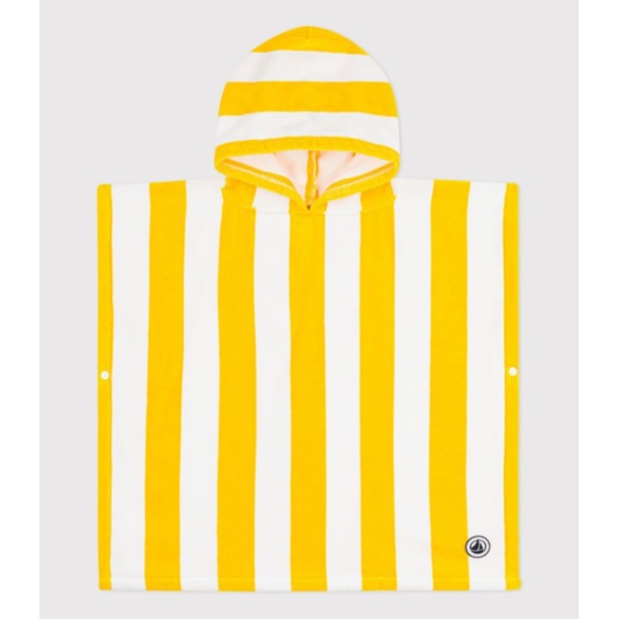 CHILDREN'S STRIPY COTTON TERRY BATH PONCHO. CHILDREN'S STRIPY COTTON TERRY BATH PONCHO.