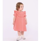 BABIES' DRESS IN BRODERIE ANGLAISE WITH SHORT SLEEVES AND A HEARTS MOTIF. BABIES' DRESS IN BRODERIE ANGLAISE WITH SHORT SLEEVES AND A HEARTS MOTIF.