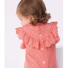BABIES' DRESS IN BRODERIE ANGLAISE WITH SHORT SLEEVES AND A HEARTS MOTIF. BABIES' DRESS IN BRODERIE ANGLAISE WITH SHORT SLEEVES AND A HEARTS MOTIF.