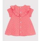 BABIES' DRESS IN BRODERIE ANGLAISE WITH SHORT SLEEVES AND A HEARTS MOTIF. BABIES' DRESS IN BRODERIE ANGLAISE WITH SHORT SLEEVES AND A HEARTS MOTIF.