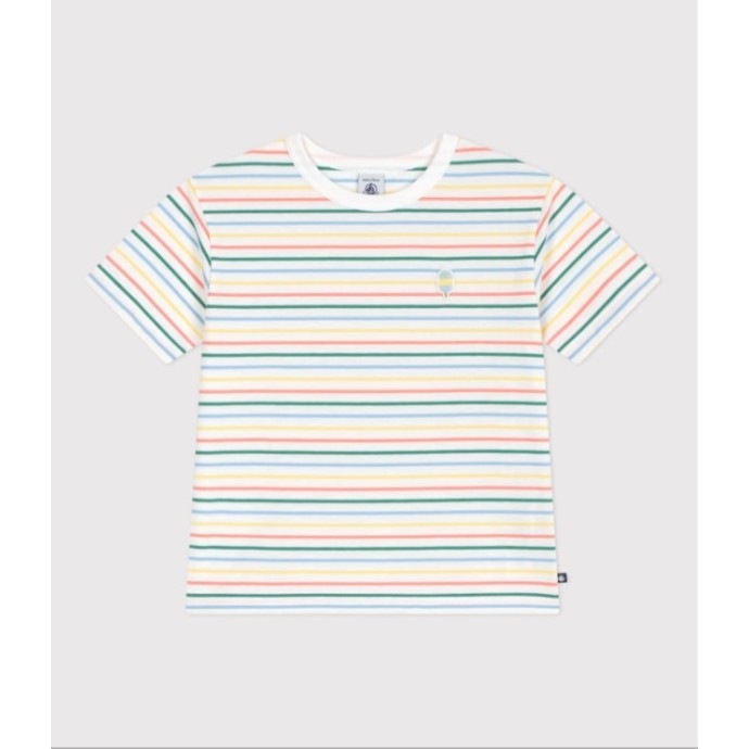 CHILDREN'S SHORT-SLEEVED STRIPY COTTON T-SHIRT. CHILDREN'S SHORT-SLEEVED STRIPY COTTON T-SHIRT.