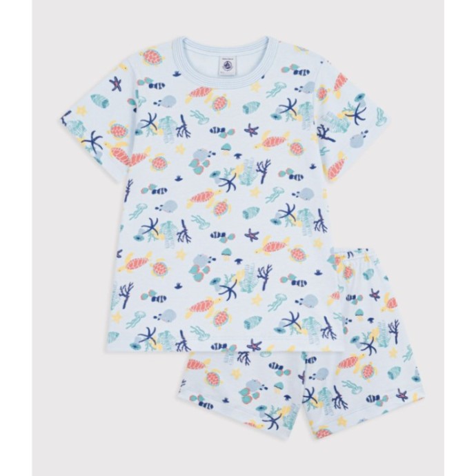 CHILDREN'S SHORT GLOW-IN-THE-DARK PRINTED COTTON PYJAMAS. CHILDREN'S SHORT GLOW-IN-THE-DARK PRINTED COTTON PYJAMAS.