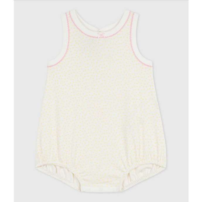 BABIES' SLEEVELESS SHORT COTTON JUMPSUIT. BABIES' SLEEVELESS SHORT COTTON JUMPSUIT.