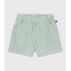 BABIES STRIPY COTTON/LINEN SHORTS.