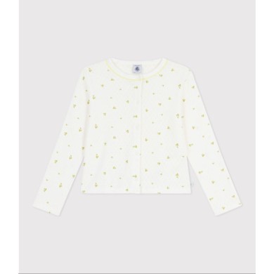 CHILDREN'S FLORAL PRINT COTTON CARDIGAN.
