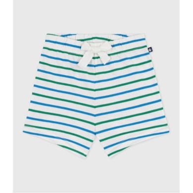 BABIES STRIPY COTTON SHORTS IN TWO COLOURS.