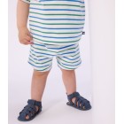 BABIES STRIPY COTTON SHORTS IN TWO COLOURS.