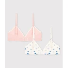 GIRLS' HEART THEMED COTTON AND ELASTANE BRAS - 2-PACK