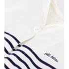 BABIES' SHORT STRIPY COTTON PLAYSUIT WITH A SAILOR COLLAR.