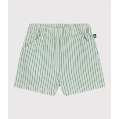 BABIES STRIPY COTTON/LINEN SHORTS. BABIES STRIPY COTTON/LINEN SHORTS.