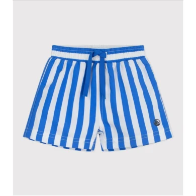 BABIES' STRIPY SWIM SHORTS.