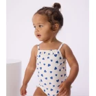 BABIES' ONE-PIECE HEART PRINT RUFFLED SWIMSUIT.