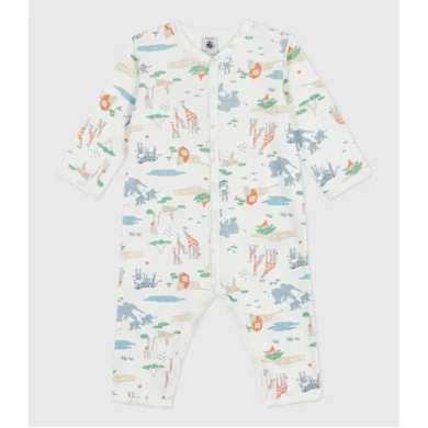 BABIES' SAVANNAH PRINT FOOTLESS COTTON PYJAMA SUIT.