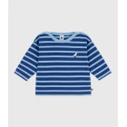 BABIES' COTTON BRETON TOP WITH A SEAGULL BADGE.