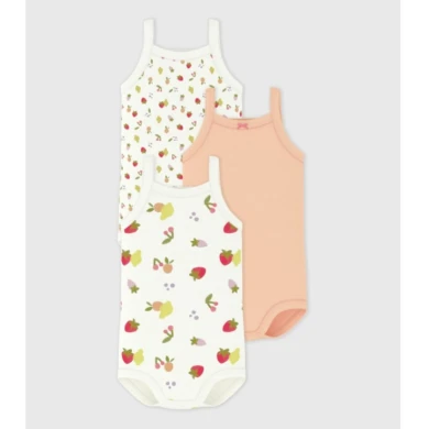 PACK OF BABIES' STRAPPY COTTON BODIES.