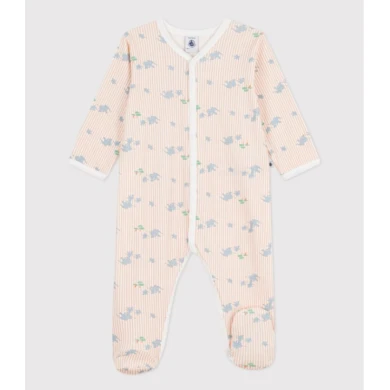 BABIES' ELEPHANT PRINT COTTON PYJAMA SUIT.